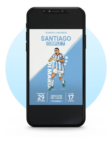 Invitación Digital Di María Messi Campeón Mundial Qatar #18 0