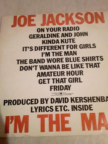 Joe Jackson - I´m The Man On Your Radio - Lp Vinilo / Kktus 1
