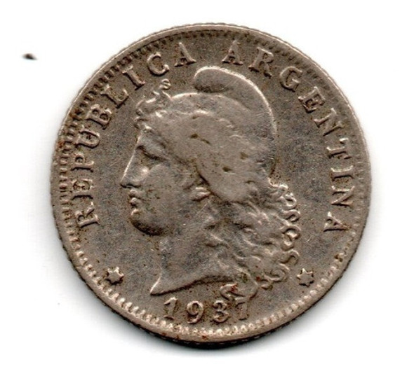 Moneda Argentina Niquel 20 Centavos Año 1937 0