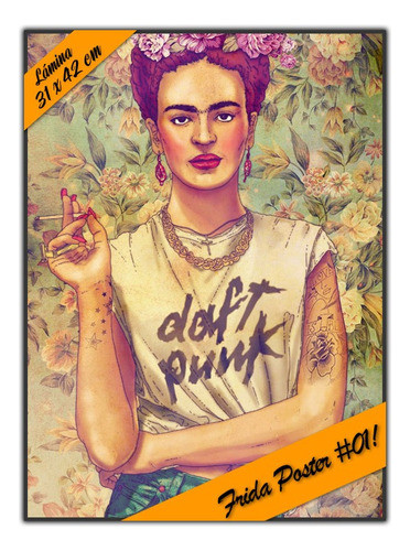 Frida Poster #01!  Lámina Decoupage Autoadhesiva 30 X 42 Cm 0