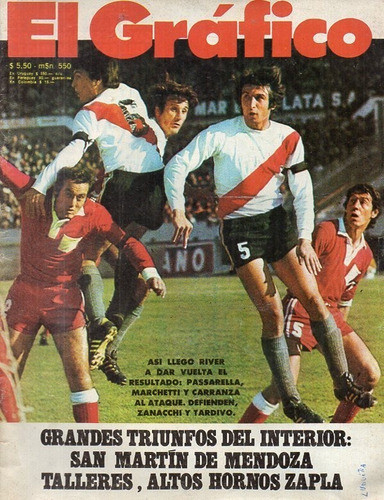 Revista El Grafico 2860 Tapa River Passarella 30 Jul 1974 0