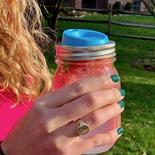 Jarware Blue 82671 Tapa De Bebida De Boca Normal, Juego De 4 1