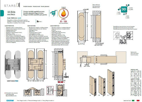 Bisagra Invisible 120kg Para Puertas 1