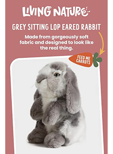 Living Nature Peluche De Conejo Gris Con Orejas 1