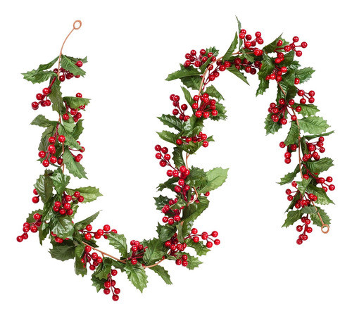 Guirnalda Navidad Bayas Rojas Flexible 1 8mts Dearhouse 0