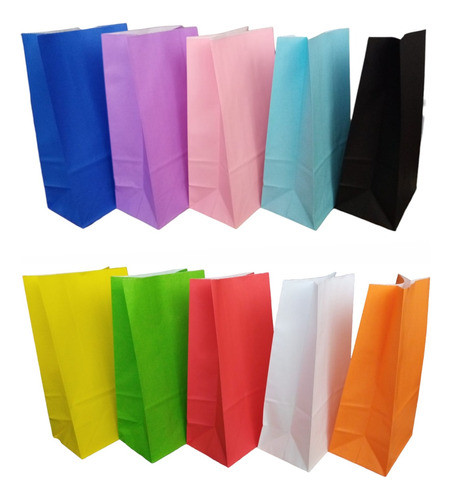 Bolsa De Papel Colores X 20 Uni Sorpresitas 24x13x8cm 0
