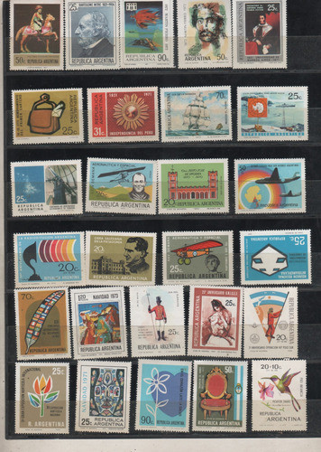 Lote De 45 Estampillas Mint De * Argentina *  Años 1970 / 73 0