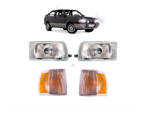 Juego De Opticas + Faro De Giro Vw Gol Senda Sav 1991/1995 0