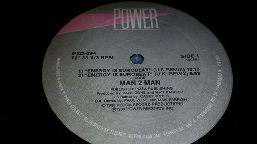 Man 2 Man Energy Is Eurobeat Vinilo Maxi Canada 1988 1