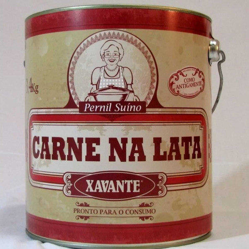Carne Suína Lata 3,4kg Conservada Na Banha + Paçoca De Carne 1