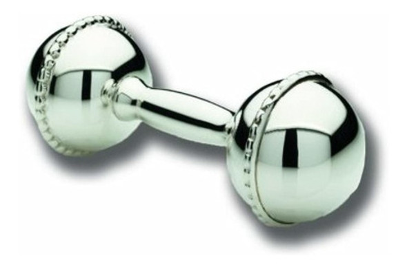 Cunill 45ounce Pearls Dumbell Baby Rattle 35inch Sterling Si 0