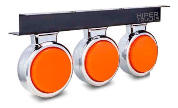 Kit Lanterna Foguinho Maria Caminhão Carreta Ambar C/suporte 0