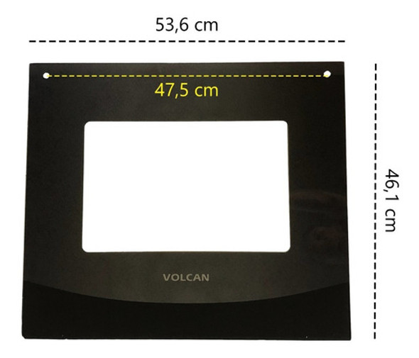 Vidrio Visor Cocina Volcan Orbis 53,6 X 46,1 Cm Con Agujeros 1