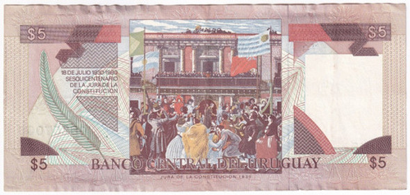 Uruguay Billete 5 Pesos 1997 P-73a Xf 1