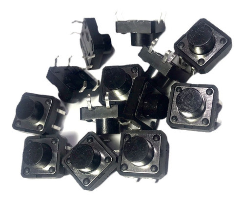 200 Unidades Boton Pulsador 12x12x7.3mm Tact Switch  7,3 Mm 1