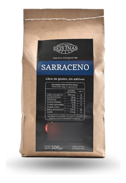 Harina Integral De Sarraceno X 500 Grs - Harina Sin Tacc 0