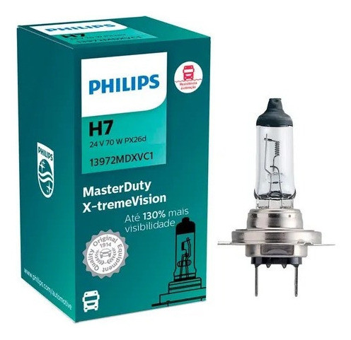 Lampada Philips Caminhão H7 24v 70w Masterduty X-tremevision 0
