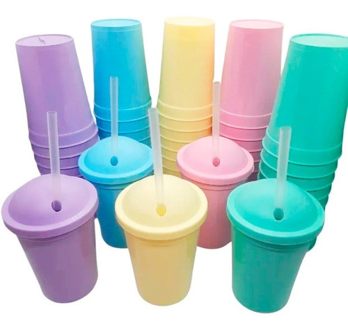 Vasos Plasticos Souvenirs Pasteles X 45 U - Lollipop 1