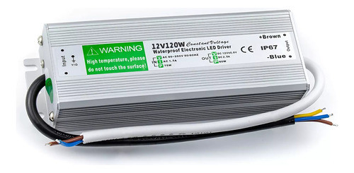 Transformador Tiras Led Cctv Uso Exterior 120w 10a 12v Ip67 0
