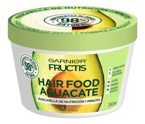 Mascarilla De Tratamiento Fructis Hair Food Aguacate 350 Ml 0