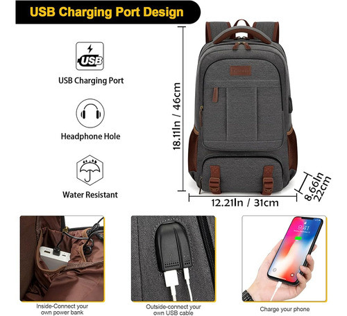 Tzowla Canvas Mochila Portátil, Bolso Para Hombres Mujeres, 1