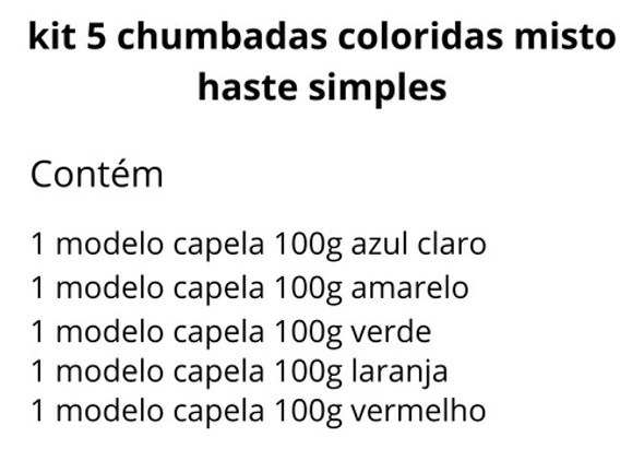 Kit Chumbada Pesca Praia Haste Inox Destorcedor Colorido 1