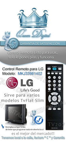 Control Remoto Para LG Mkj33981402 Tv Slim Monitor Lcd 1