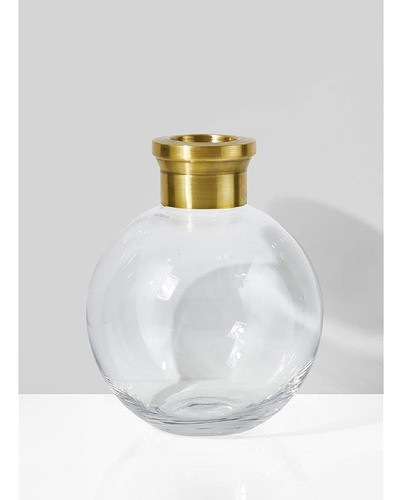 Serene Spaces Living Small Ball Vase With Gold Rim, Elegant 1