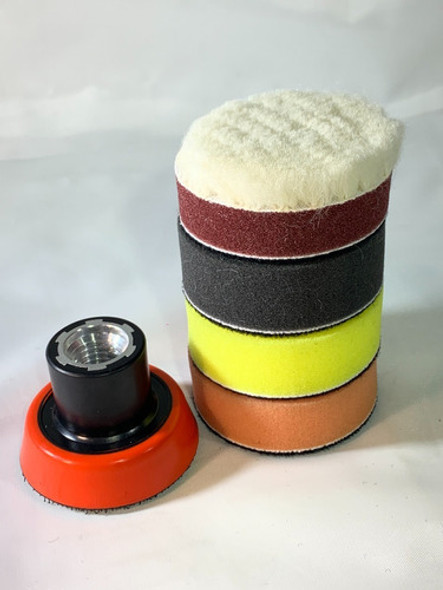 Plato Velcro Pulidora 2 Pulgadas Detailing + 4 Pads Pack P14 0 Plato Velcro Pulidora 2 Pulgadas Detailing + 4 Pads Pack P14 0