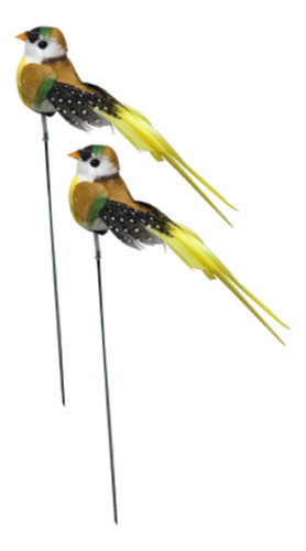 2pcs Birds Garden Stakes, Bird Garden Decor, Outdoor Amarelo 0