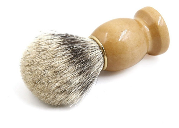 Mango De Madera Barba Bigote Tejón Nudo Afeitar Cepillo Saló 1