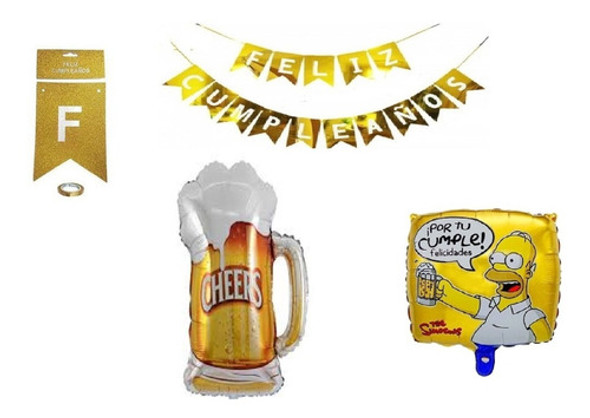 1 Combo 3 Piezas Globos Metalizados Chopp (ver Descripcion) 0