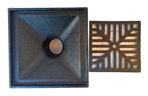 Embudo Vertical 60mm Con Rejilla Fundición 20x20 1