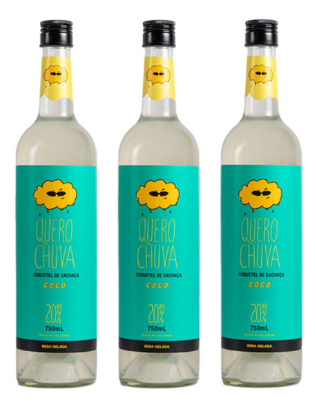 Cachaça Quero Chuva Aperitivo Sabor Coco 3 X 750ml 0