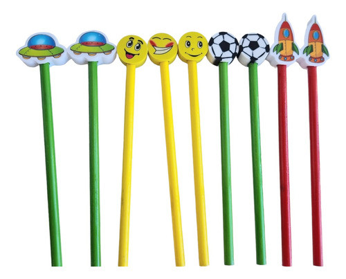 Lapiz Con Goma  Diseños Varios X12 Unidades 0