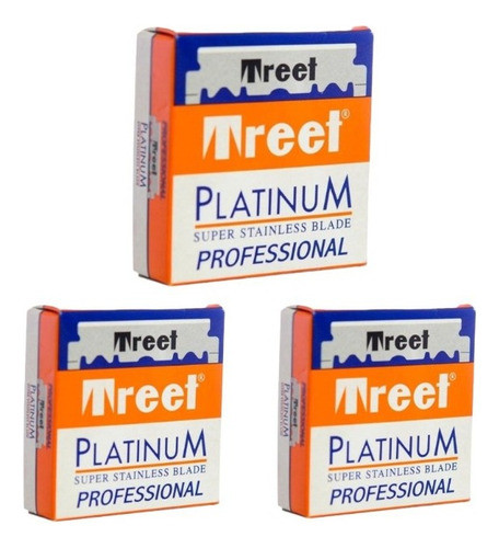 Treet Platinum Hojas De Afeitar Para Navaja Barbería Caja X3 0