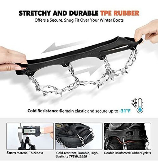 Crampones Con 19 Clavos Inox. Para Botas De Nieve. Negro- Xl 1 Crampones Con 19 Clavos Inox. Para Botas De Nieve. Negro- Xl 1