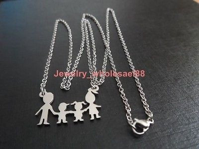 Lote 5 X Acero Inoxidable Chico + Chica + Padres Familia Col 1