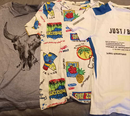7 Remeras De Niño Talle 8-9-10.marcas Zara,play Station, Etc 1