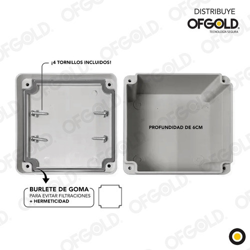 Caja Estanca Exterior Cctv 115x115x60 Para Fuente C/tornillo 1