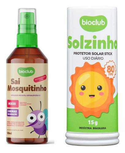 Kit Repelente Sai Mosquitinho + Protetor Solar Bioclub 0