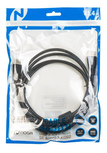Cable Hdmi 2 Metros 1080p Noga Pc Tv Monitor 2m V1.4 1