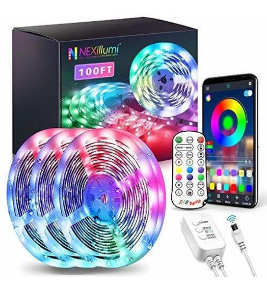 Tira De Luces Led Impermeables De 100 Pies Con Control Remot 0