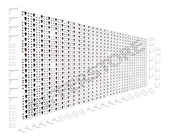 Painel P/ Ferramentas Em Plástico Branco C/ 48 Ganchos 0 Painel P/ Ferramentas Em Plástico Branco C/ 48 Ganchos 0