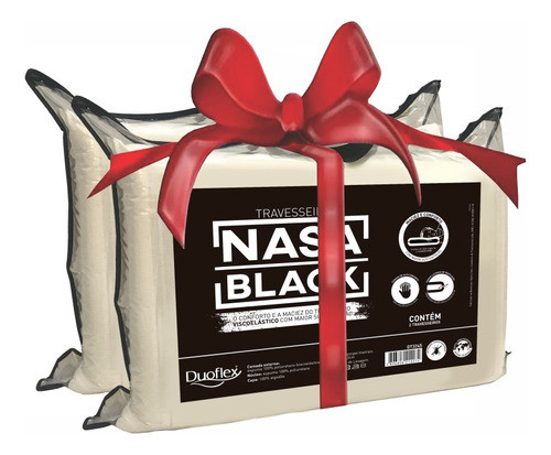 Almohada Viscoelástica Nasa Black Dt 3245 Pack X 2 Dormire 0