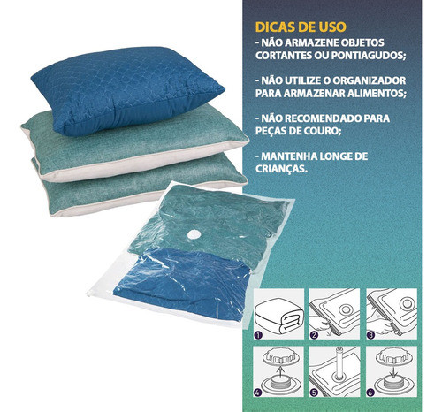 5 Saco À Vácuo Embalagem Organizador Guarda Roupas Viagem 1