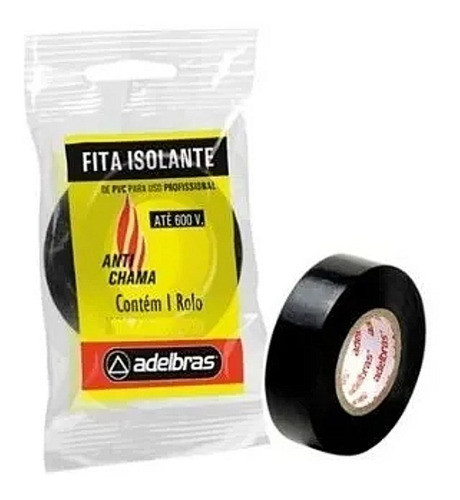 Fita Isolante Antichama Preta 19mm X 20 Metros 0