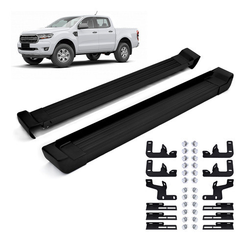 Estribo Lateral Aluminio Preto Ranger Dupla Storm Black 2020 0