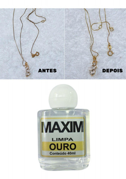 Kit 3 Limpa Jóias Verdadeiras Ouro Puro 18k Maxim 40ml 1