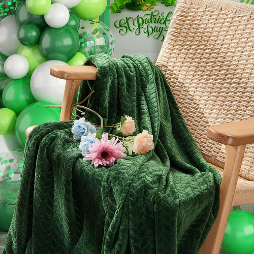 Manta Polar Franela Suave Para Sofá 125x150cm Verde 1
